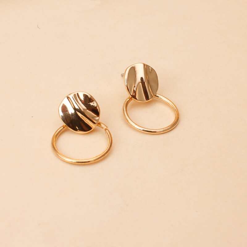 

Minimalist Ring Stud Earrings, Gold