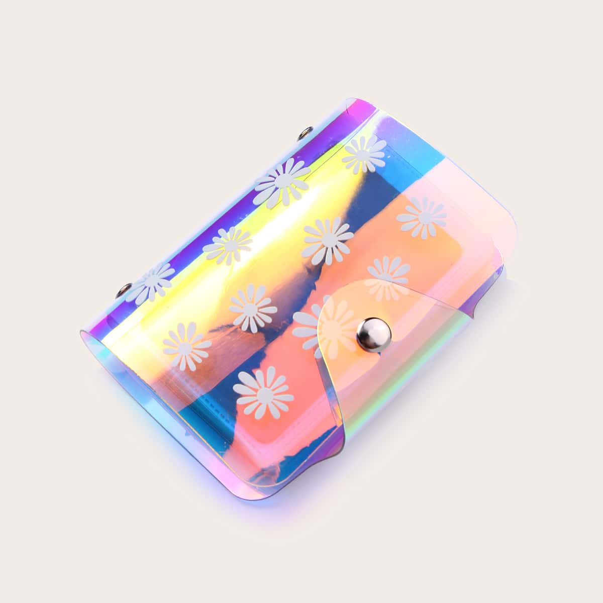 

Holographic Floral Card Holder, Multicolor