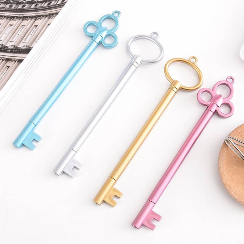 

2pcs Random Key Shaped Gel Pen, Multicolor