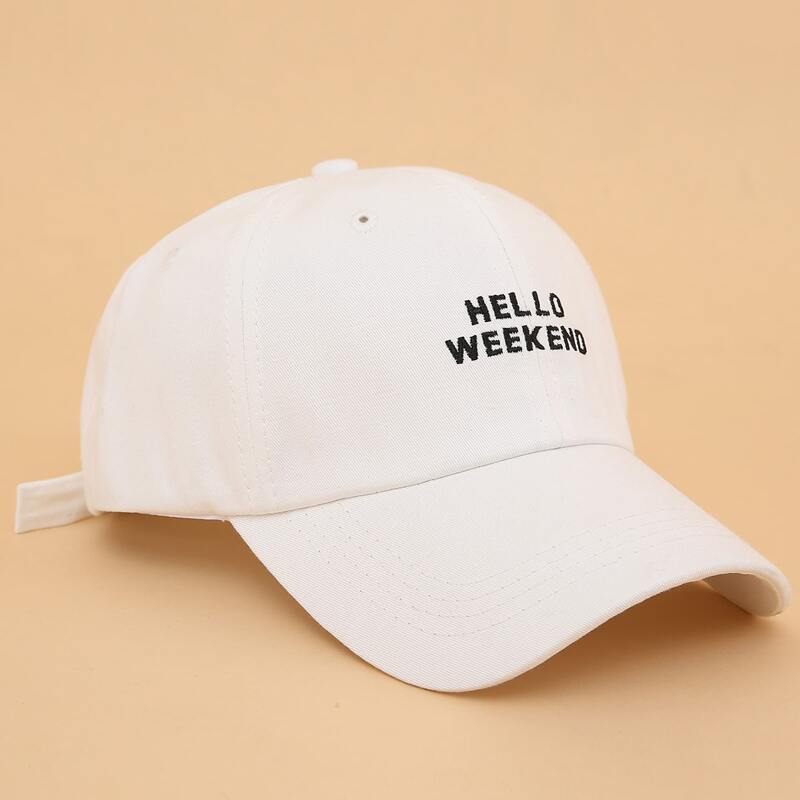 

Slogan Graphic Baseball Cap, White