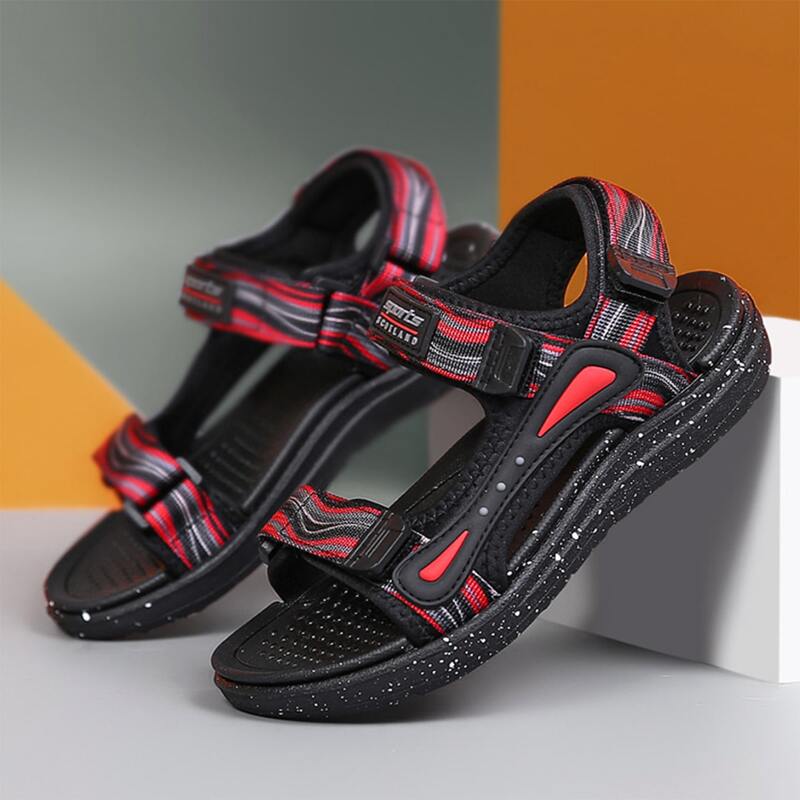 

Velcro Strap Sport Sandals, Red