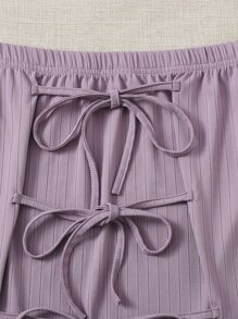 SHEIN Unity 大碼繫帶蕾絲下擺半身裙