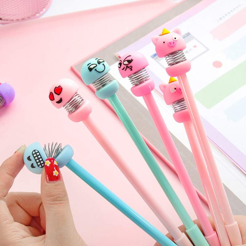 

1pc Random Cartoon Spring Gel Pen, Multicolor