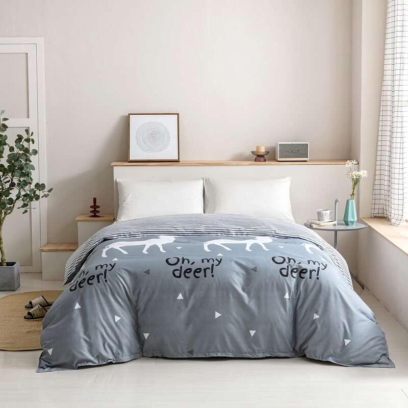 

Deer Print Duvet Cover Without Filler, Dusty blue