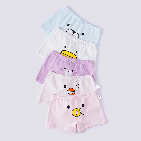 

Toddler Girls 5pcs Cartoon And Letter Graphic Underwear, Multicolor