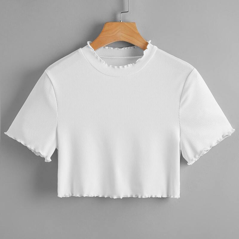 

Lettuce Edge Crop Tee, White