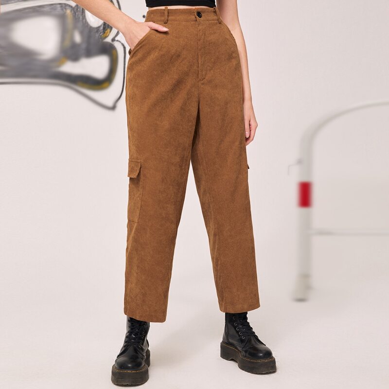 

Corduroy Cargo Pants, Brown