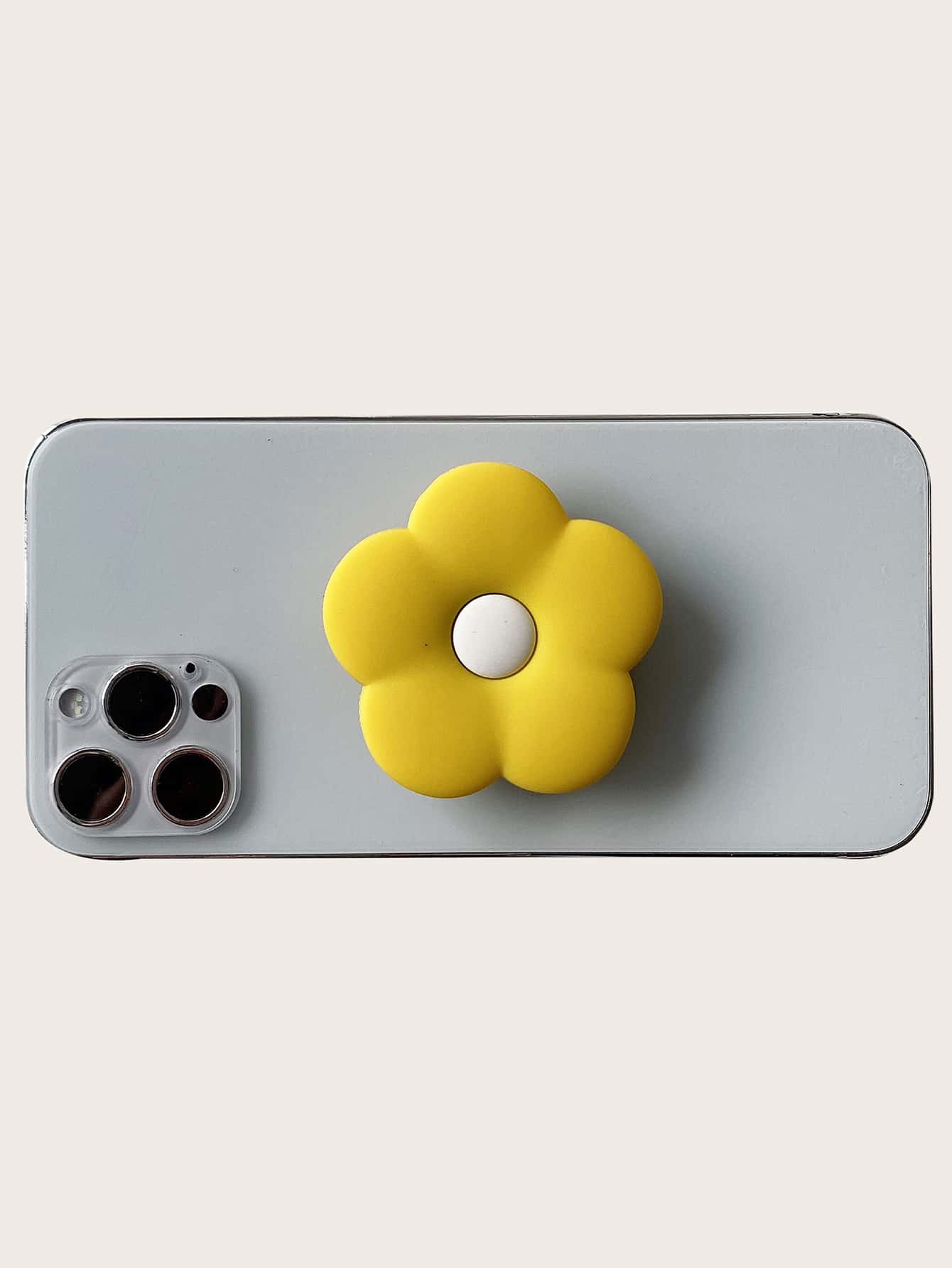 Soporte de celular con flor - Amarillo - Ver 1
