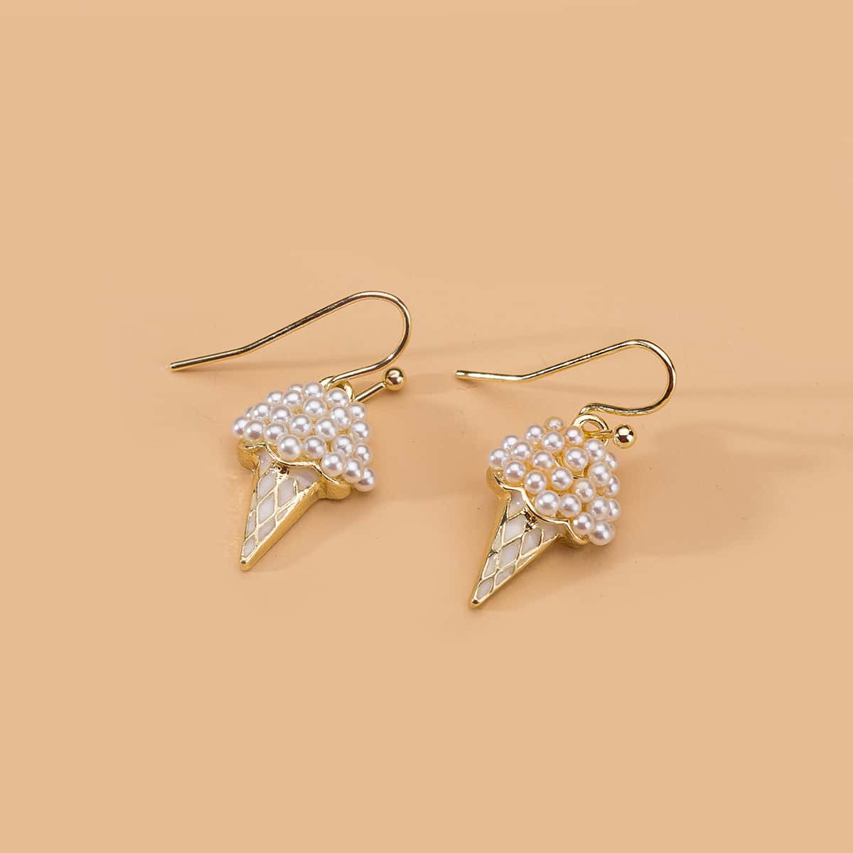 

Ice Cream Drop Earrings, White