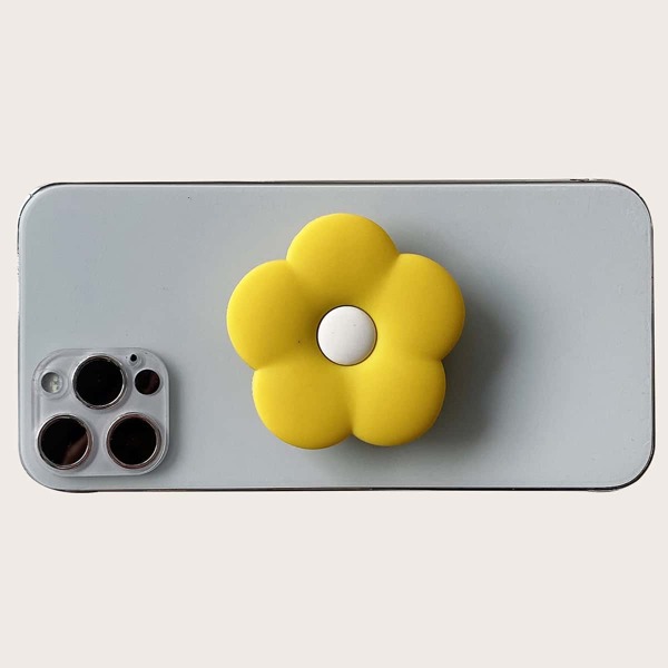 

Flower Decor Pop-Out Phone Grip, Yellow