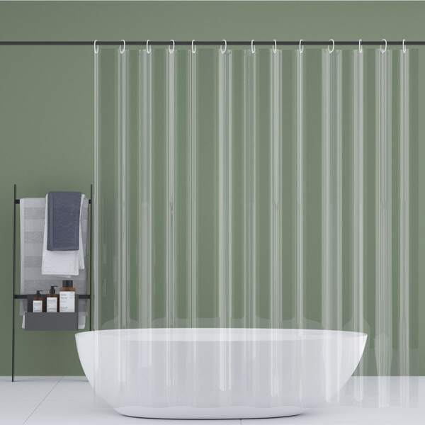 

Clear Shower Curtain, White