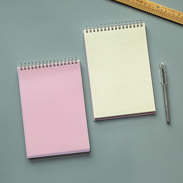 

1pc Plain Cover Spiral Notebook, Pink