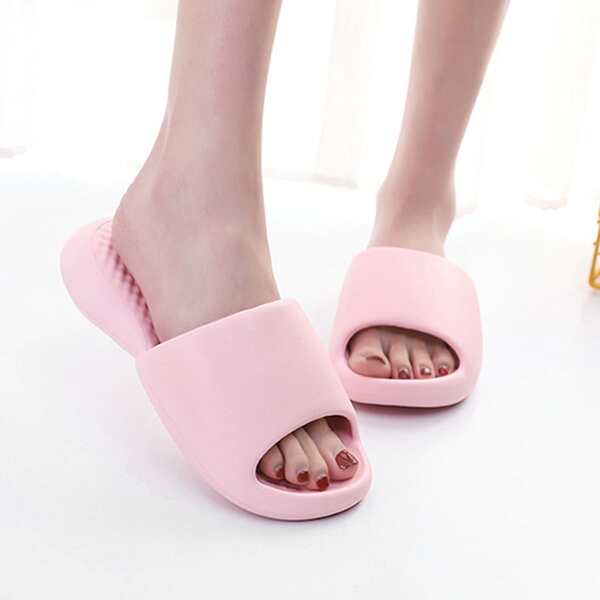 

Open Toe Anti-skid Shower Slides, Pink
