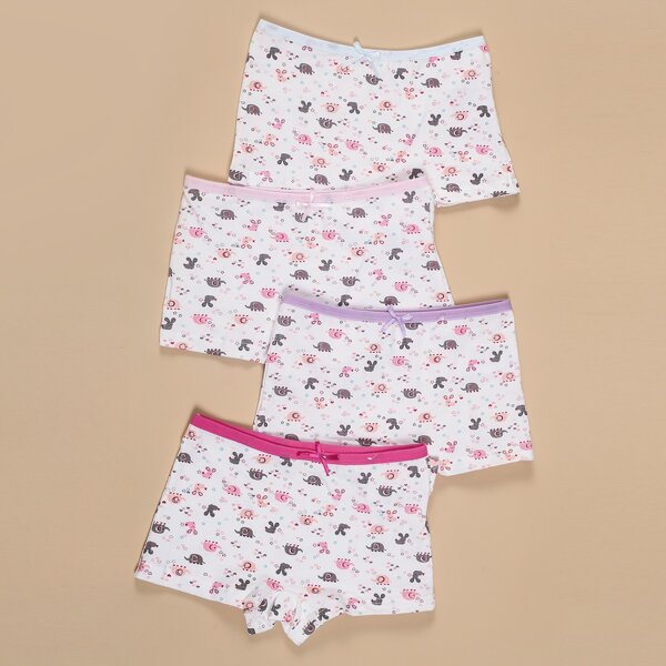 

Toddler Girls 4pcs Cartoon Graphic Underwear, White