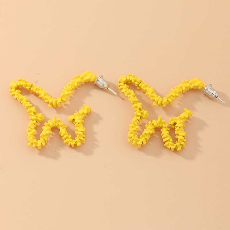 

Butterfly Design Hoop Earrings, Yellow