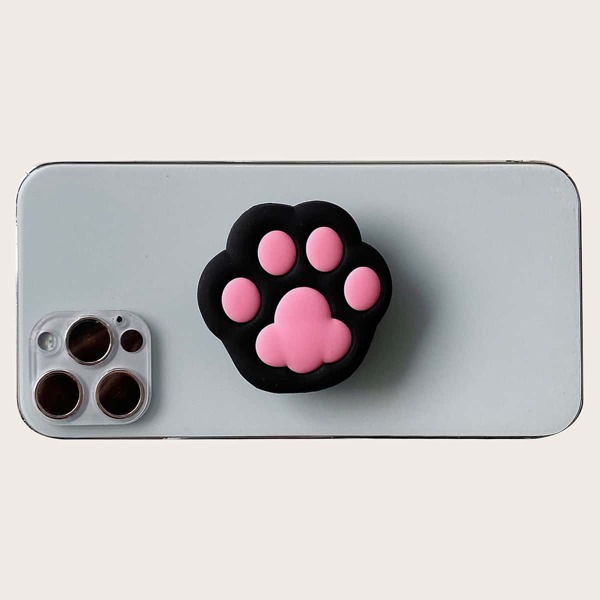 

Paw Print Shaped Pop-Out Phone Grip, Black