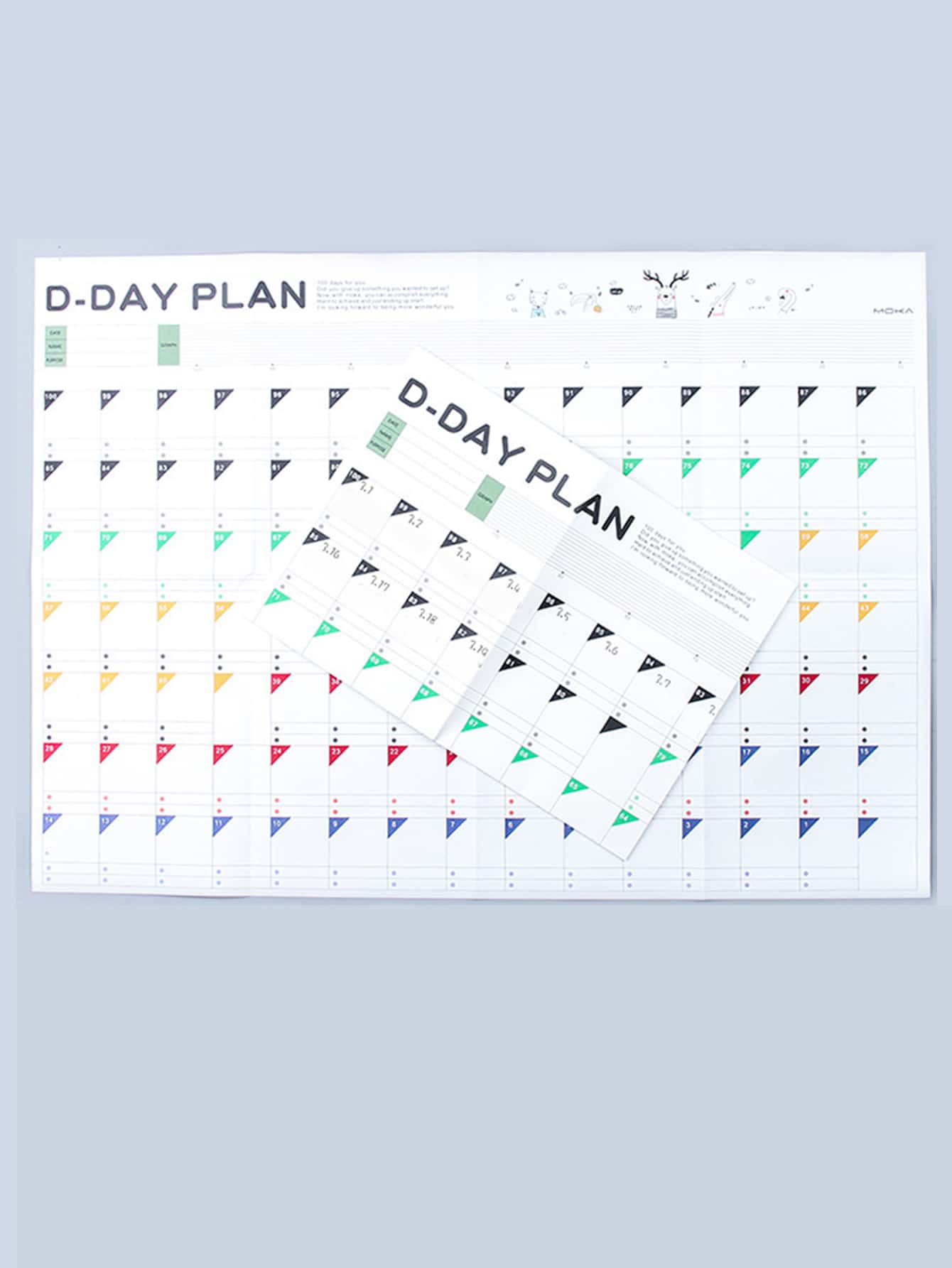 2pcs 100 Day Countdown Schedule Calendar | SHEIN EUR