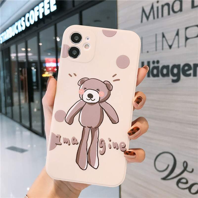 

Cartoon Bear iPhone Case, Beige