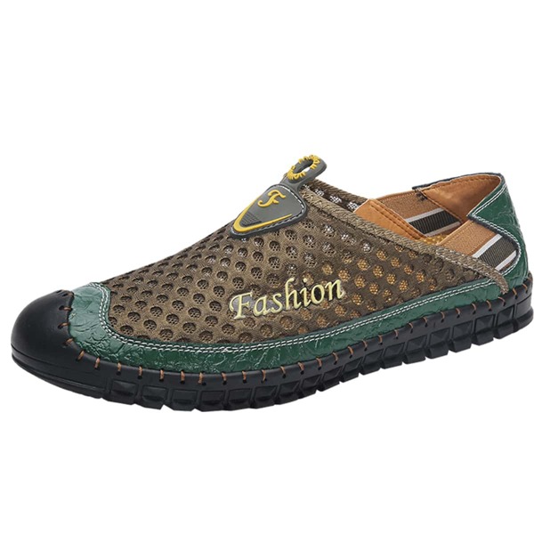 

Men Letter Graphic Hollow Out Sandals, Green