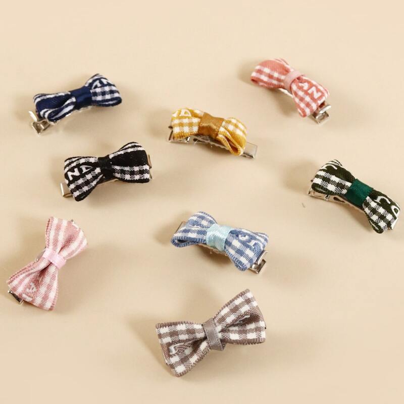 

3pcs Random Color Bow Decor Dog Hair Clip, Multicolor