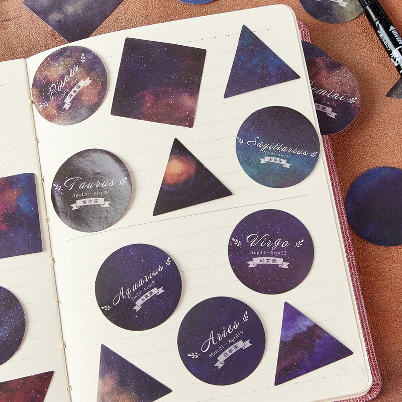 

40pcs Galaxy Pattern Sticker, Black