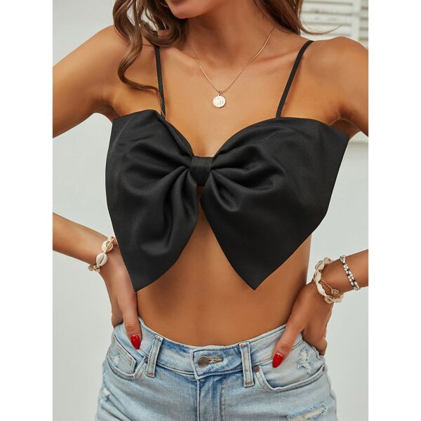 

Big Bow Cami Top, Black