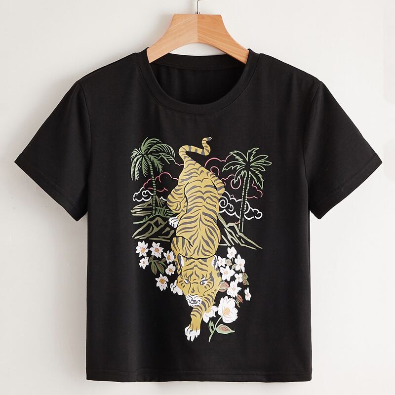 

Tiger Graphic Tee, Black