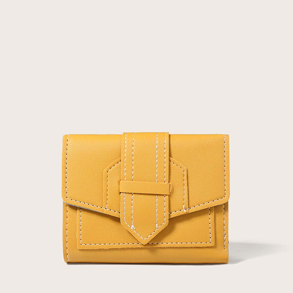 

Solid Stitch Fold Over Purse, Mustard yellow