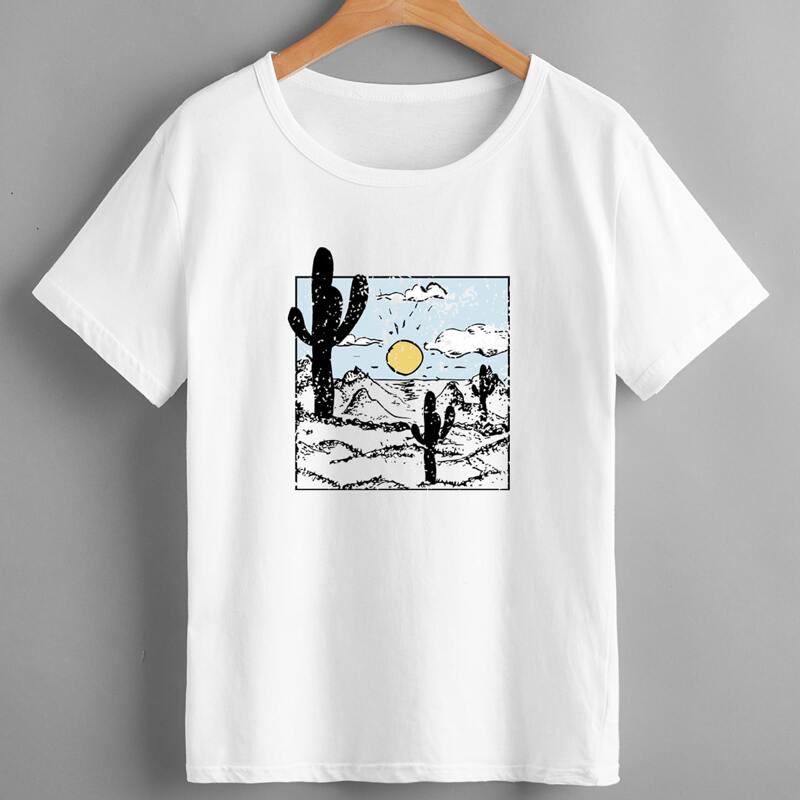 

Cactus Graphic Tee, White