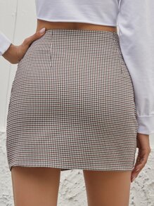 SHEIN Unity Plaid High Waist Mini Skirt - Multicolor - View 2