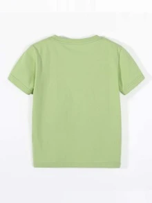 Camiseta con estampado de dibujos animados - Verde Lima - Ver 2