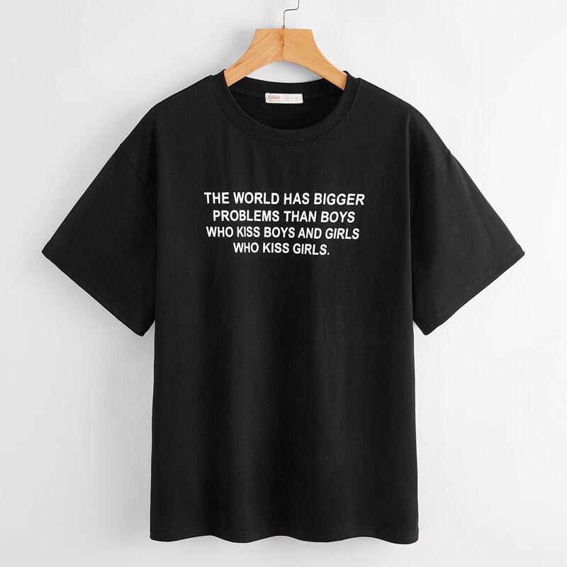 

Slogan Graphic Tee, Black