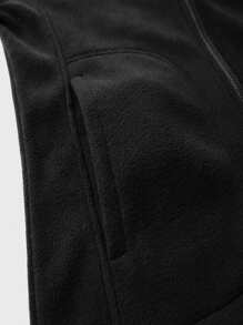 Manfinity Homme Men Zip Up Funnel Neck Teddy Jacket - Black - View 4