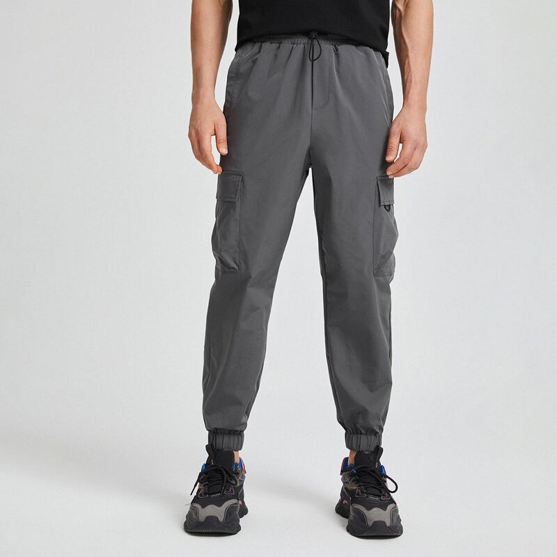 

Guys Drawstring Flap Pocket Cargo Pants, Dark grey