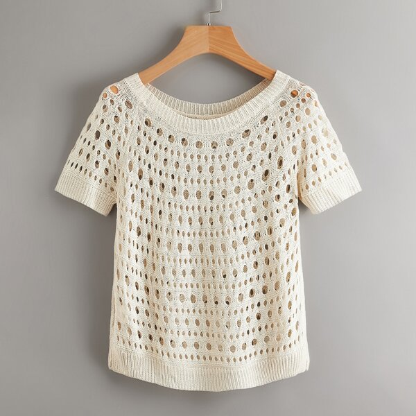 

Open Knit Cover Up, Apricot