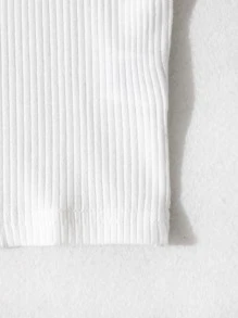 Top tank tejido de canalé con letra - Blanco - Ver 4