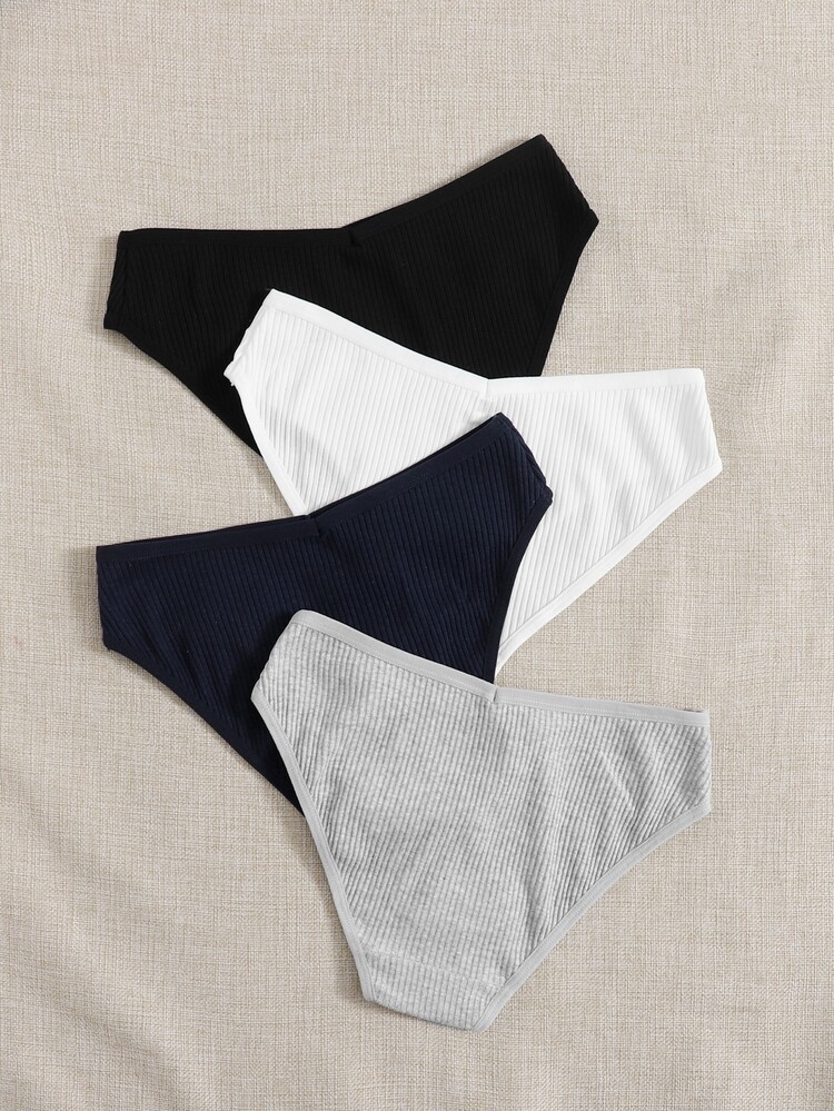 4 piezas set bragas de canalé - Multicolor - Añade 2