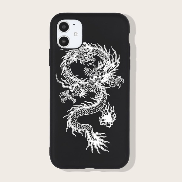 

Chinese Dragon Print iPhone Case, White
