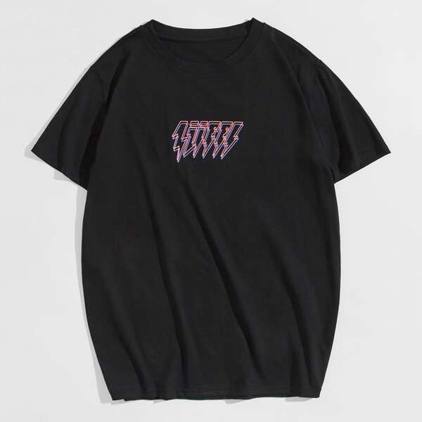 

Men Graphic Print Tee, Black