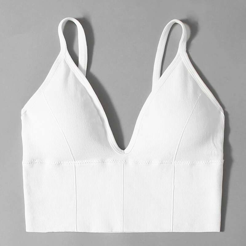 

Solid Longline Bralette, White