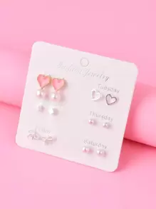 6pairs Girls Stud Earrings