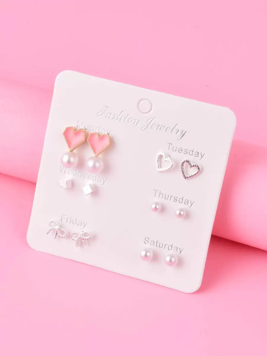 6pairs Girls Stud Earrings