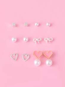 6pairs Girls Stud Earrings
