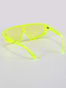 Men Neon Yellow Fashion Glasses - Yellow - View 3