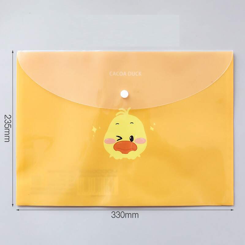 

1pc Cartoon Duck File Pocket, Clear