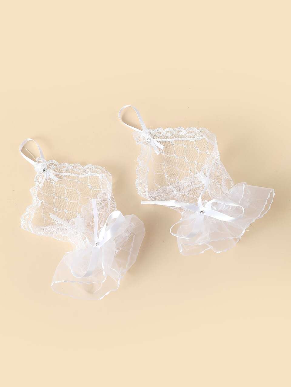 1Pair Classic Bow Decor Lace Gloves Premium Quality Valentine's Day Valentines Autumn Accessories