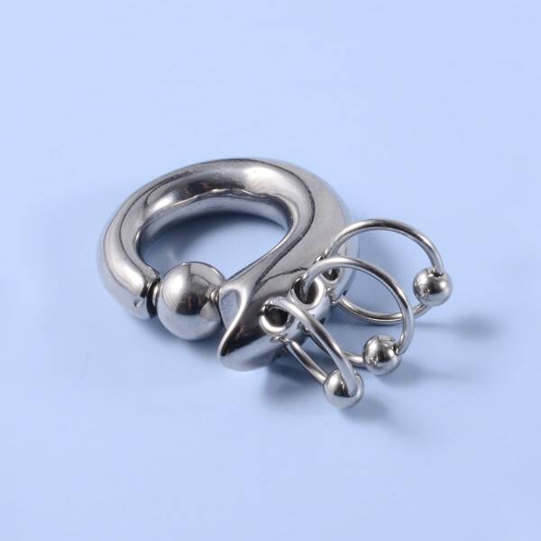 

1pc Men 5MM Ring Decor Ear Expander, Silver