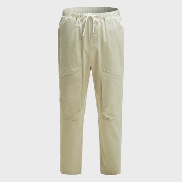 

Men Solid Slant Pocket Pants, Khaki