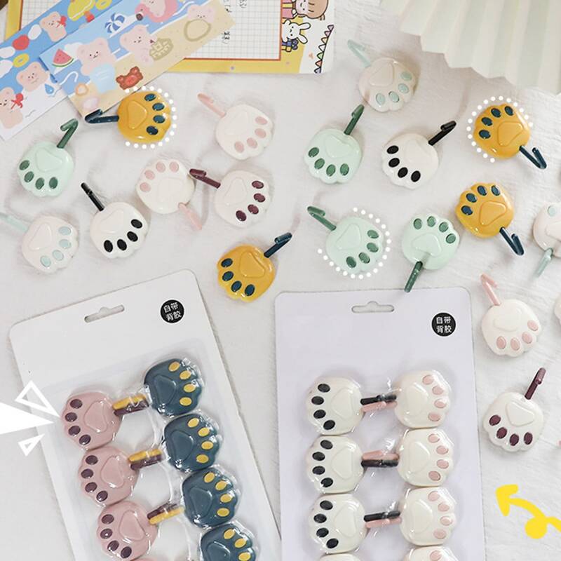 

8pcs Random Cat Paw Wall Hook, Multicolor