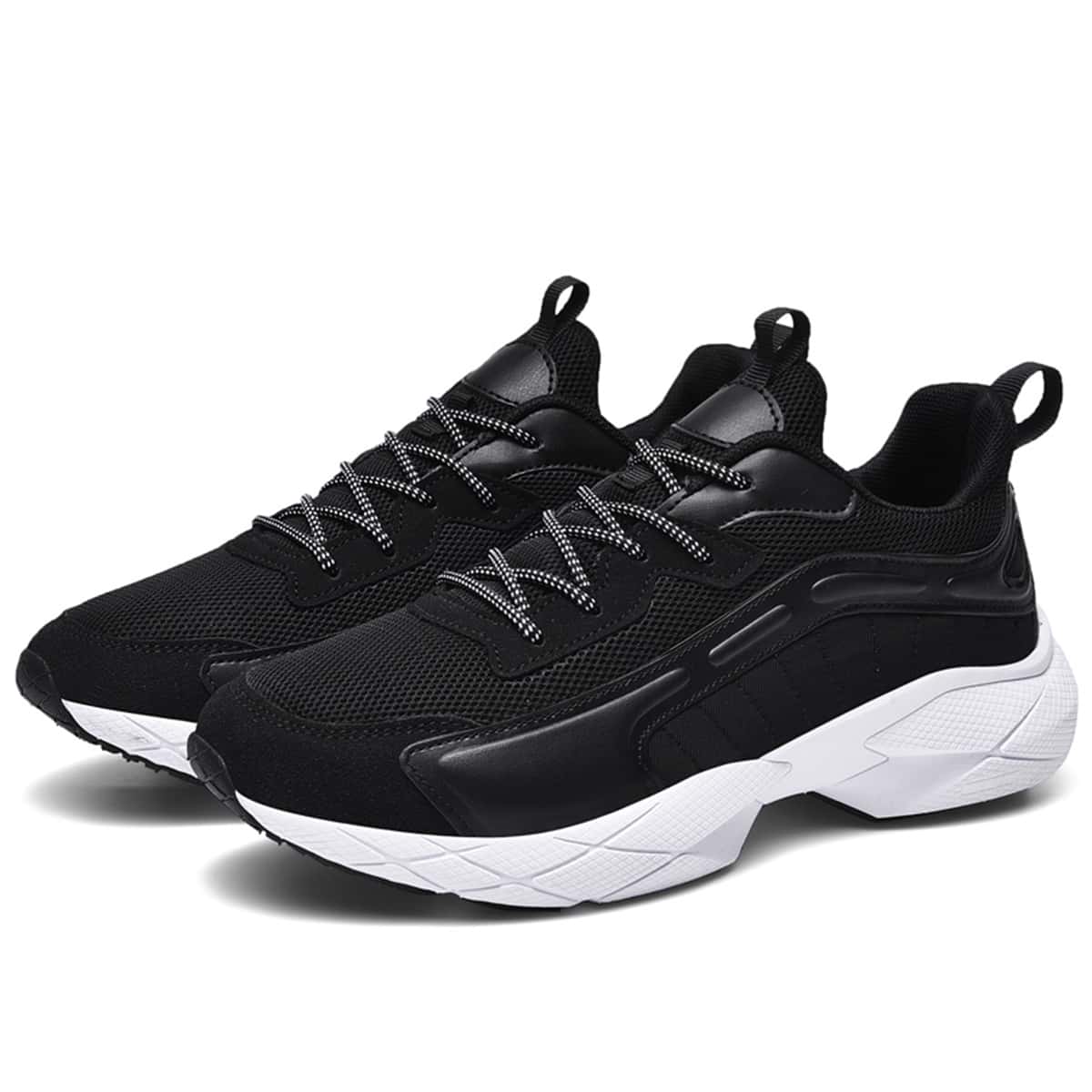

Guys Lace-up Mesh Chunky Sneakers, Black